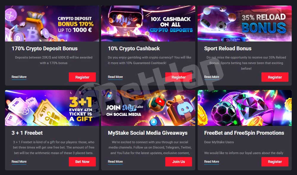 MyStake Bonuses and Promotions for Registered Players
