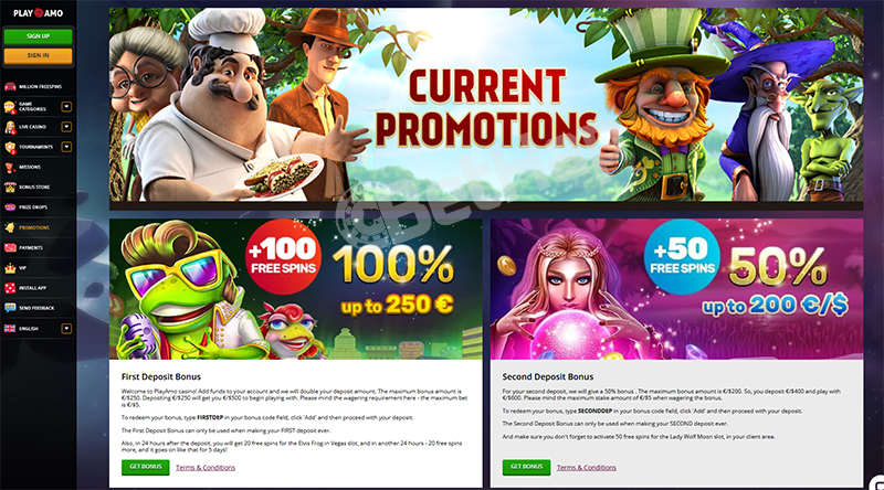 Playamo Casino dashboard showcasing games and features