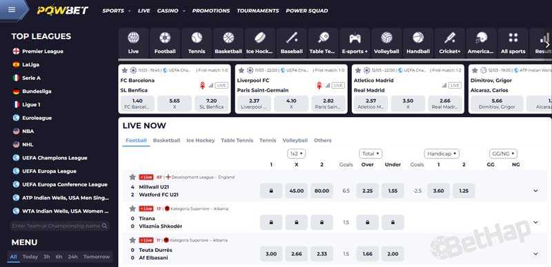 Powbet Sports Betting Section