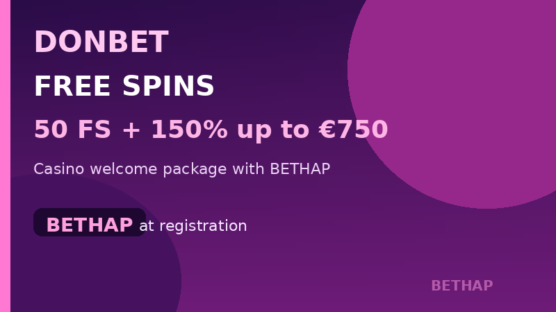 Donbet 50 free spins with 150 percent welcome