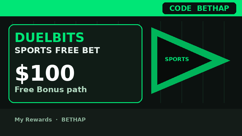 Duelbits sports free bet $100 Free Bonus with BETHAP