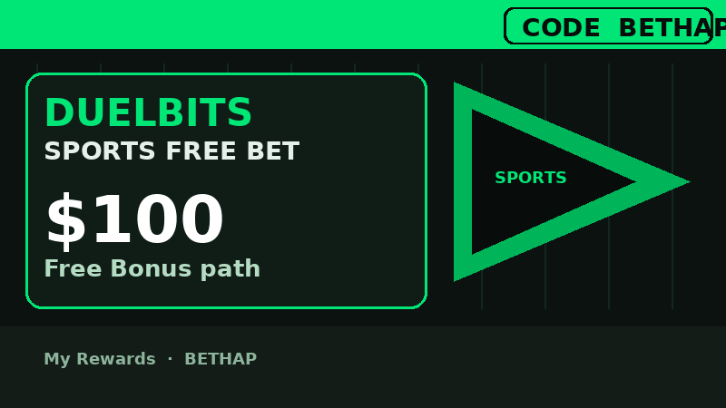 Duelbits sports free bet $100 Free Bonus with BETHAP