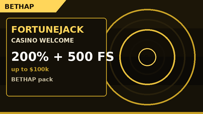 FortuneJack casino welcome 200% up to 100k plus 500 FS with BETHAP