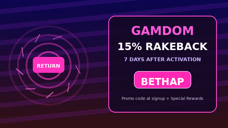 Gamdom 15% rakeback for 7 days
