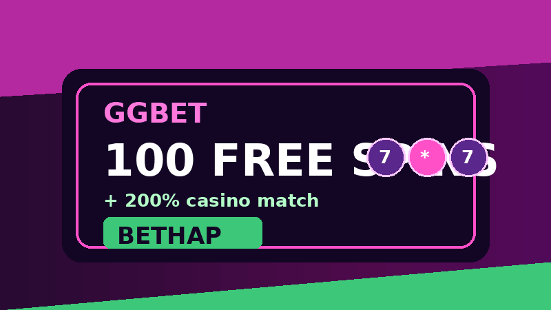 GGbet 100 free spins and 200% casino bonus with BETHAP