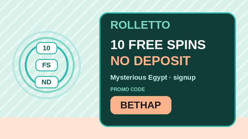Rolletto 10 free spins no deposit with BETHAP
