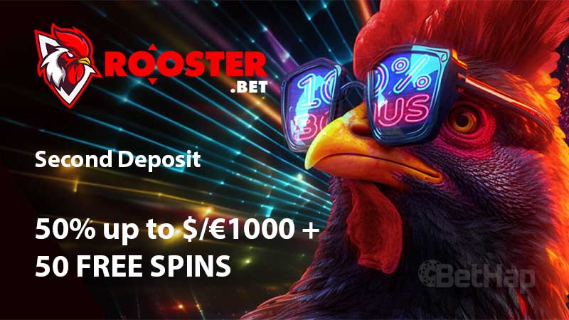 Rooster Casino Second Deposit Bonus