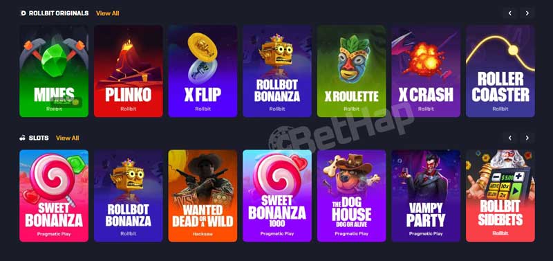Rollbit Casino Section