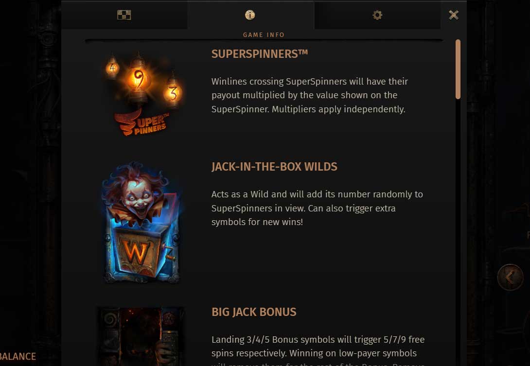 Symbols and Paytable at Dreadworks Slot