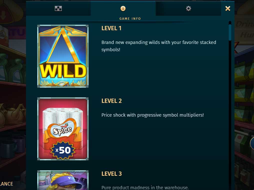 Symbols and Paytable at Win-O-Mart Slot