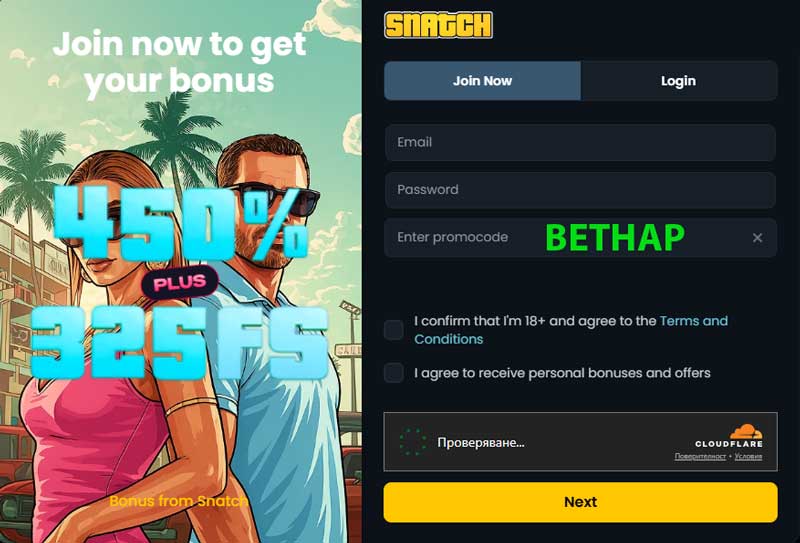 Snatch Casino Sign Up Process