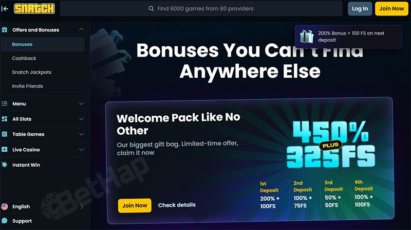 Snatch Casino Bonuses and Promotions
