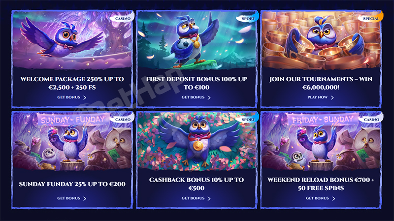Spinight Bonuses for Registered Players