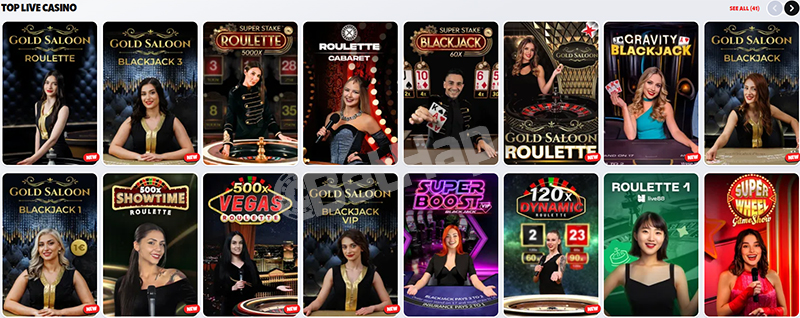 Supabet Live Casino Section